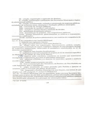 Lei orgânica do município de arraial