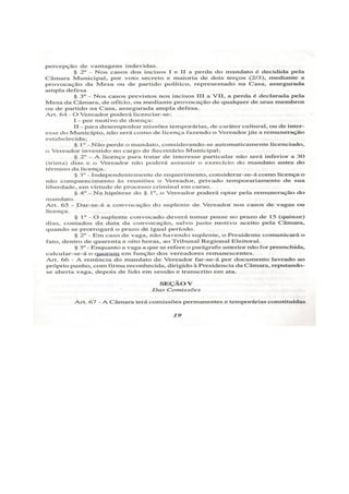 Lei orgânica do município de arraial