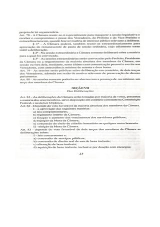 Lei orgânica do município de arraial