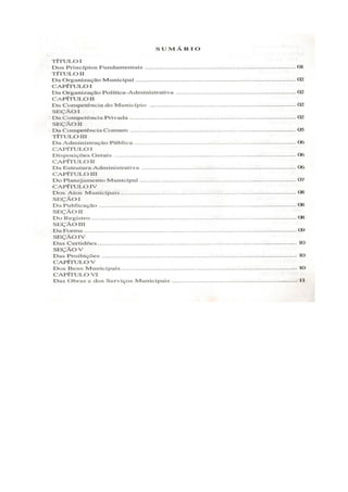 Lei orgânica do município de arraial