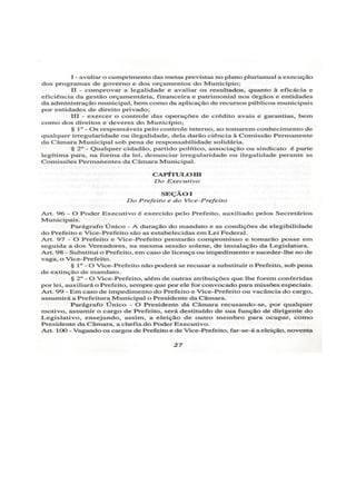 Lei orgânica do município de arraial