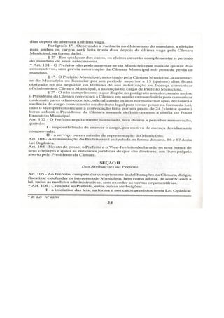 Lei orgânica do município de arraial