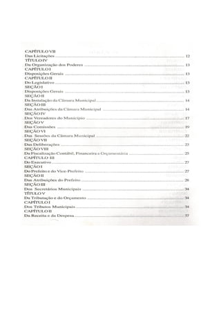 Lei orgânica do município de arraial