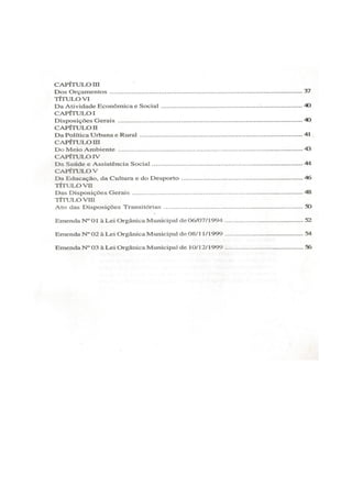 Lei orgânica do município de arraial