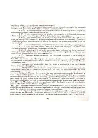 Lei orgânica do município de arraial