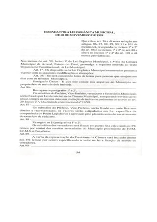 Lei orgânica do município de arraial