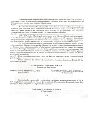 Lei orgânica do município de arraial