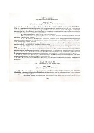 Lei orgânica do município de arraial