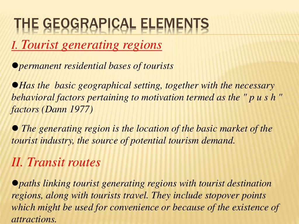 Leipers model of tourism system