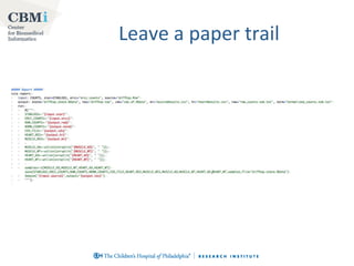 Leave a paper trail

 