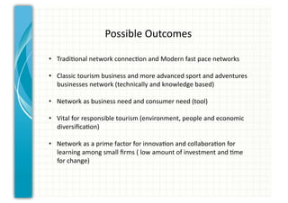 M$++"K>*&P2,1$?*+&

•  N)-%":$#->&#*,F$)3&1$##*1:$#&-#%&J$%*)#&L-+,&0-1*&#*,F$)3+&

•  O>-++"1&,$2)"+?&K2+"#*++&-#%&?$)*&-%=-#1*%&+0$),&-#%&-%=*#,2)*+&
   K2+"#*++*+&#*,F$)3&Q,*1(#"1->>D&-#%&3#$F>*%C*&K-+*%R&

•  E*,F$)3&-+&K2+"#*++&#**%&-#%&1$#+2?*)&#**%&Q,$$>R&

•  S",->&L$)&)*+0$#+"K>*&,$2)"+?&Q*#=")$#?*#,T&0*$0>*&-#%&*1$#$?"1&
   %"=*)+"U1-:$#R&

•  E*,F$)3&-+&-&0)"?*&L-1,$)&L$)&"##$=-:$#&-#%&1$>>-K$)-:$#&L$)&
   >*-)#"#C&-?$#C&+?->>&U)?+&Q&>$F&-?$2#,&$L&"#=*+,?*#,&-#%&:?*&
   L$)&1(-#C*R&
 