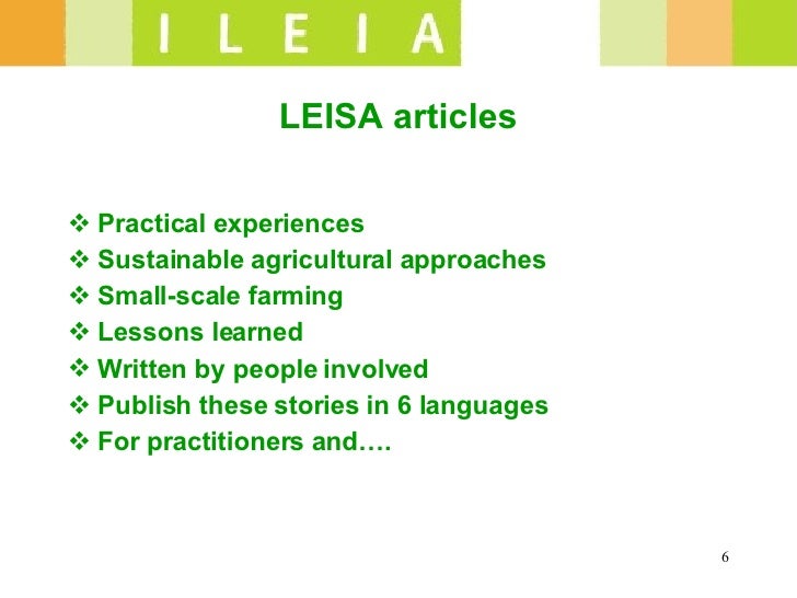 Repository on Low External Input and Sustainable Agriculture