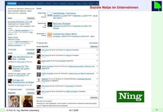 Soziale Netze im Unternehmen Micro- Nets im Unternehmenseinsatz  