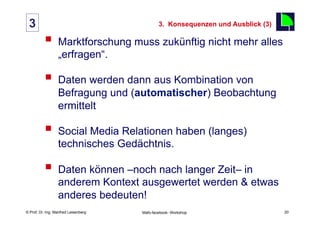 Leisenberg "Facebook im Unternehmen - Marktforschung"