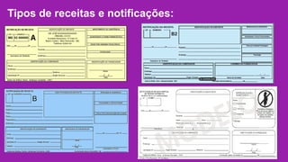 Tipos de receitas e notificações:
 