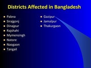 Districts Affected in BangladeshDistricts Affected in Bangladesh
 