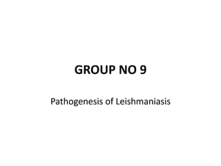 GROUP NO 9
Pathogenesis of Leishmaniasis
 