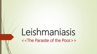 Leishmaniasis
<<The Parasite of the Poor.>>
 