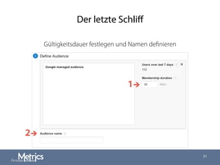 Der letzte Schliﬀ
Gültigkeitsdauer festlegen und Namen deﬁnieren
51
1è
2è
 