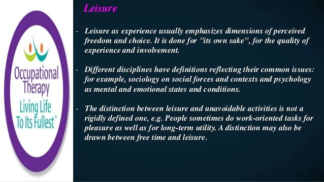 Occupational Therapy And Leisure