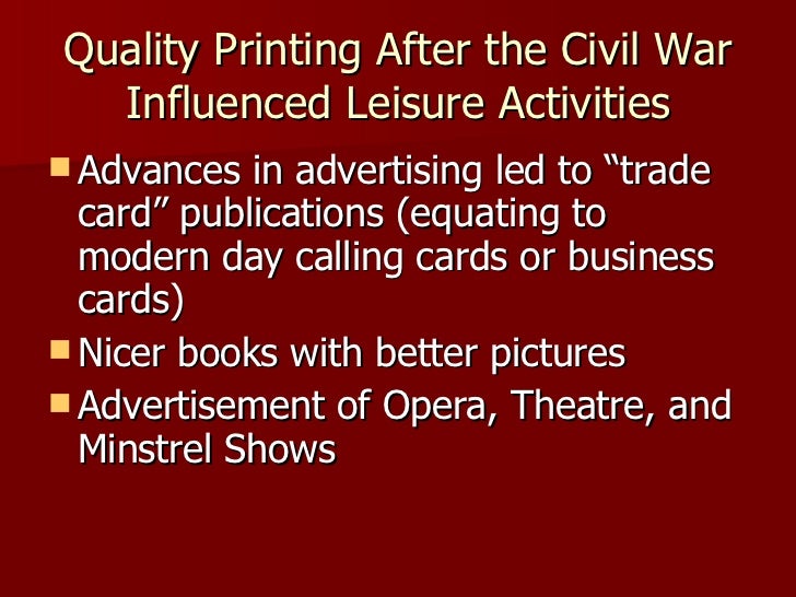 Leisure Activities In America