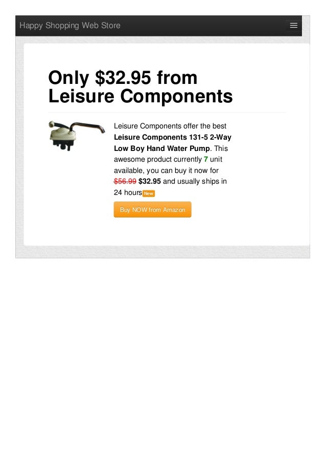 Leisure Components 131-4 3-Way Low Boy Hand Water Pump