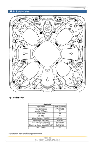 Page 55
For HELP, call 727.573.9611
LE 741 (Model 1408)
Specifications*
* Specifications are subject to change without notice.
 
