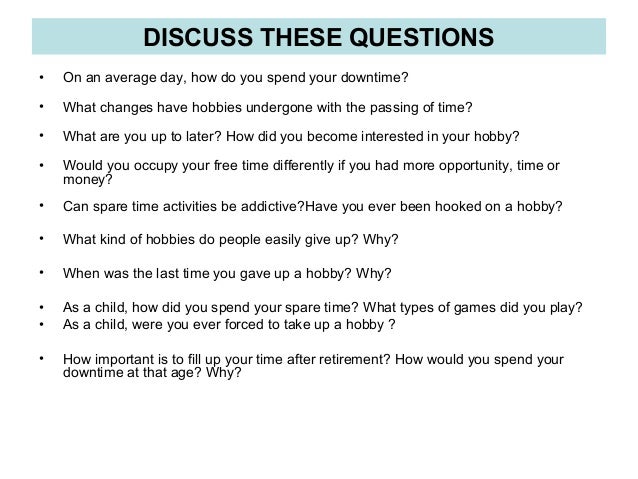 leisure time 2017 what do you do in your free time