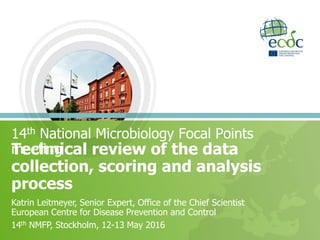 Technical review of the data
collection, scoring and analysis
process
14th National Microbiology Focal Points meeting
Katrin Leitmeyer, Senior Expert, Office of the Chief Scientist
European Centre for Disease Prevention and Control
14th NMFP, Stockholm, 12-13 May 2016
 