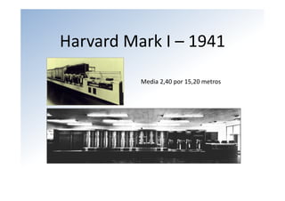 Harvard Mark I – 1941

          Media 2,40 por 15,20 metros
 