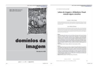 Leitura de imagem e alfabetismo visual   revendo alguns conceitos / READING IMAGES AND VISUAL LITERACY: REVIEWING SOME CONCEPTS