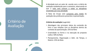 Leitura e apresentação lúdica