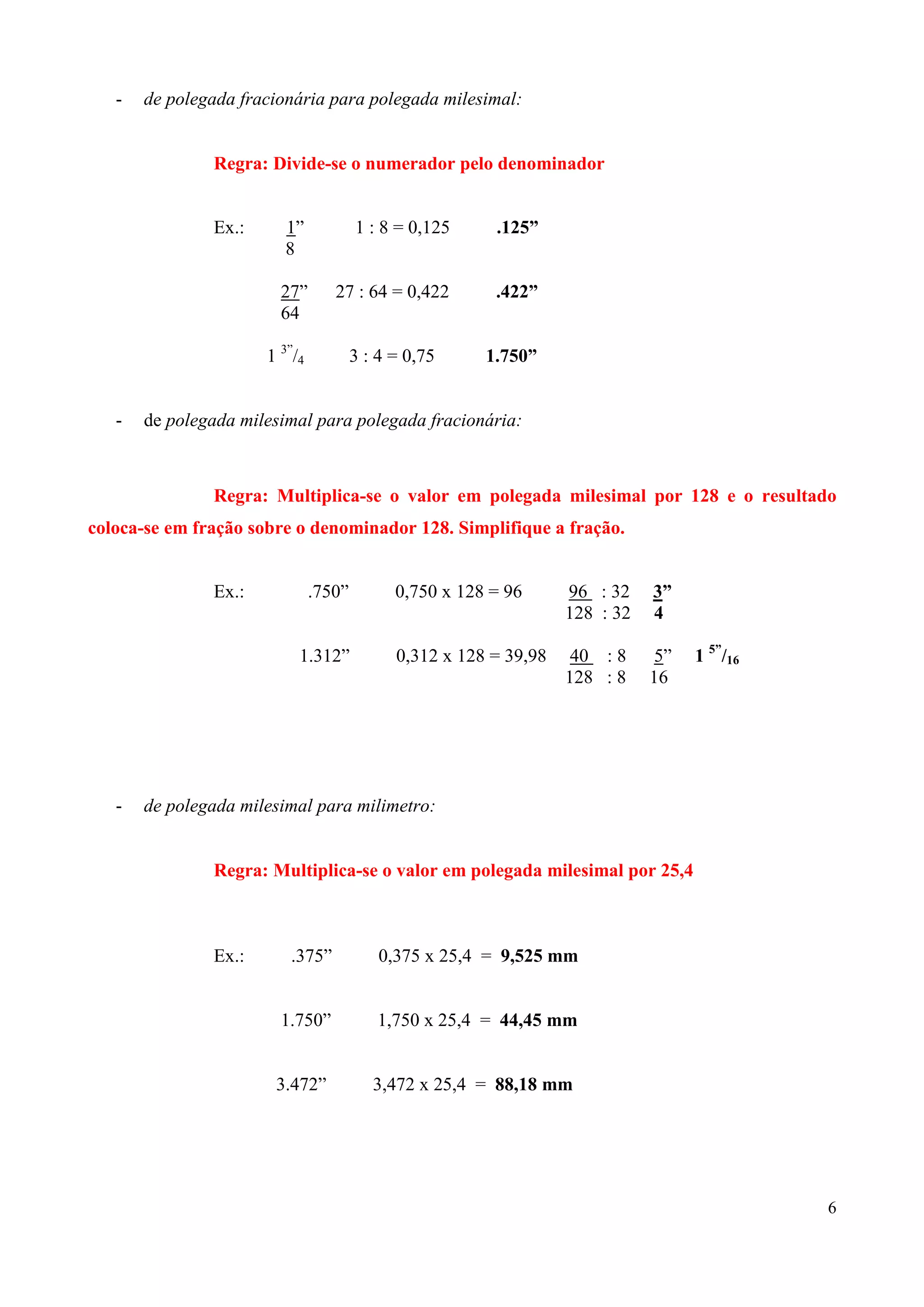 Leitura de Polegada no Paquímetro | PDF