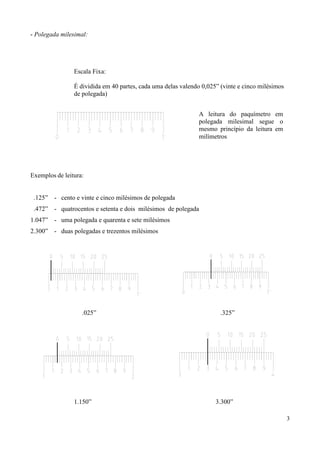 Leitura de Polegada no Paquímetro | PDF