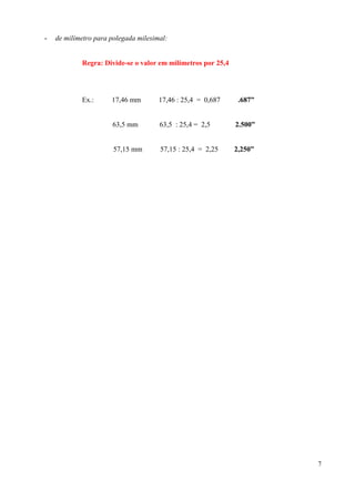 Leitura de Polegada no Paquímetro | PDF