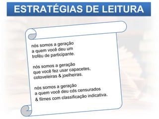 ESTRATÉGIAS DE LEITURA
 