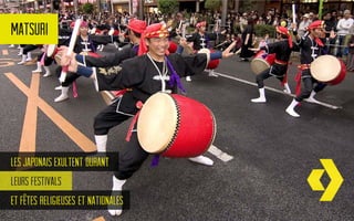 Matsuri




Les japonais exultent durant
Leurs festivals
Et fêtes religieuses et nationales
 