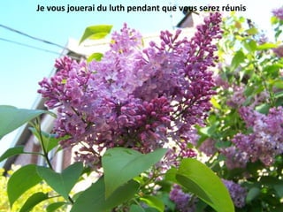 Je vous jouerai du luth pendant que vous serez réunis
 