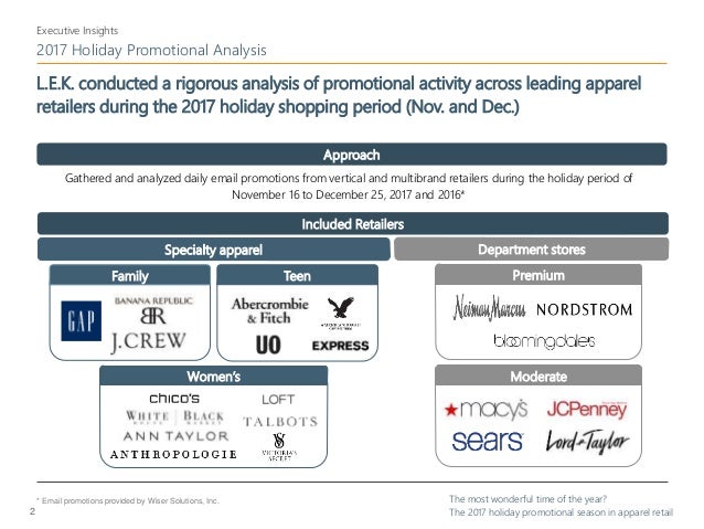 2017 holiday apparel promotional analysis l e k consulting lek email format