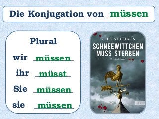 Plural
wir _________
ihr ________
Sie _________
sie _________
müssen
müsst
müssen
müssen
Die Konjugation von müssen
 