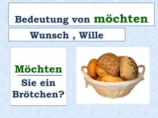 Bedeutung von mögen
gefallen / möchten
 