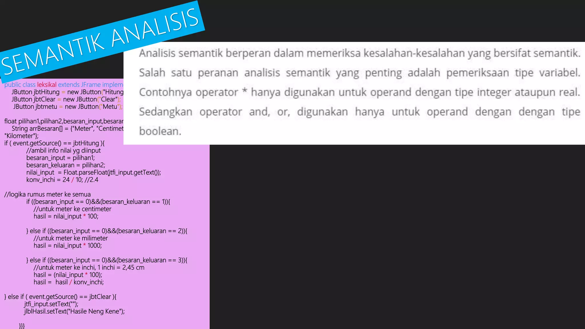 Leksikal, syntaksis and semantik analisis | PPTX