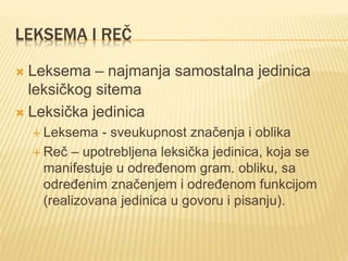 Leksika Rasm Leksikologija i | PPTX
