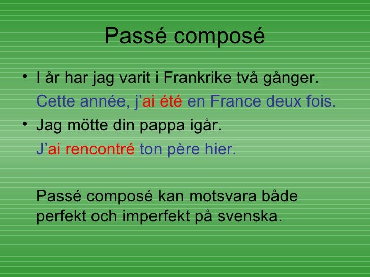 Rencontre pa svenska