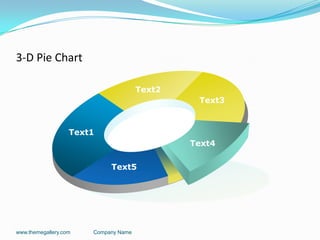 3-D Pie Chart
www.themegallery.com Company Name
Text1
Text2
Text3
Text5
Text4
 