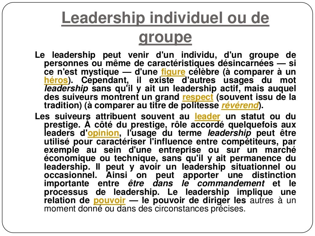 Le leadership