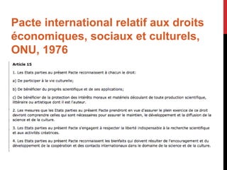 Pacte international relatif aux droits
économiques, sociaux et culturels,
ONU, 1976
 