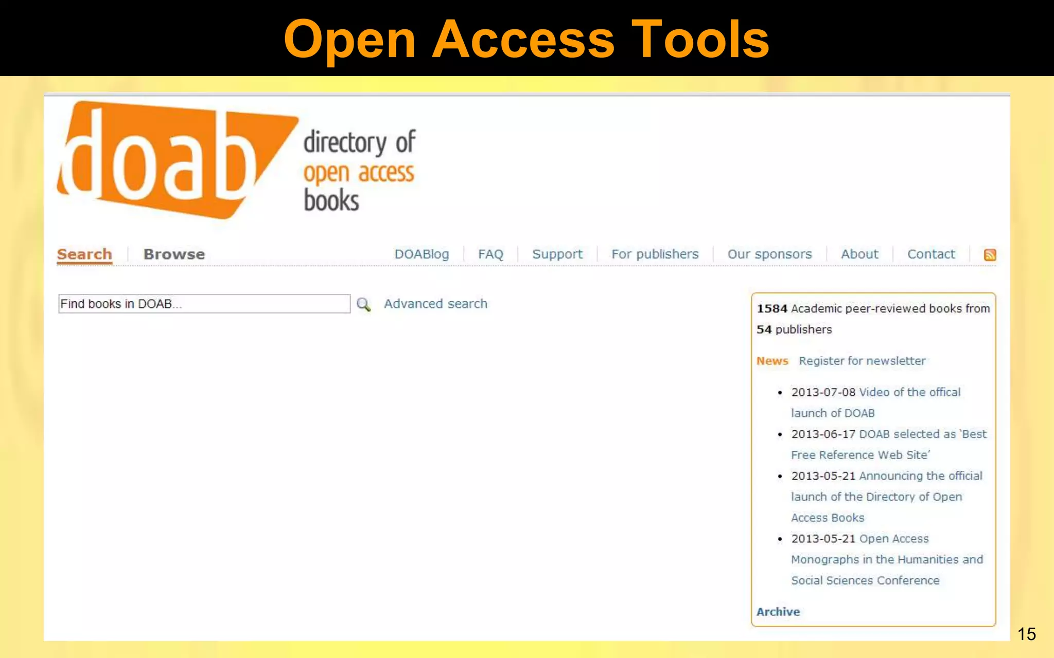Open Access Tools

15

 