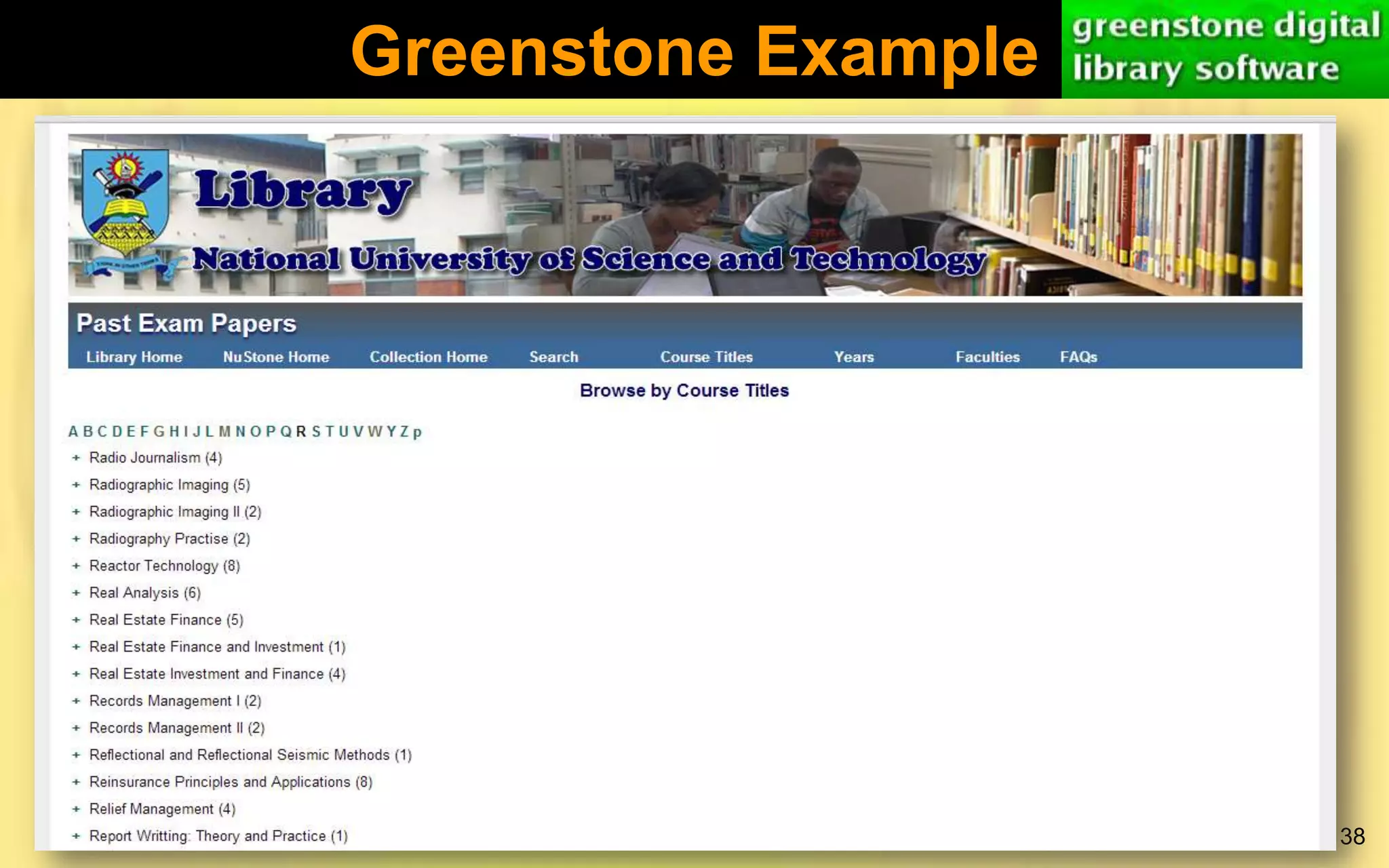Greenstone Example

38

 
