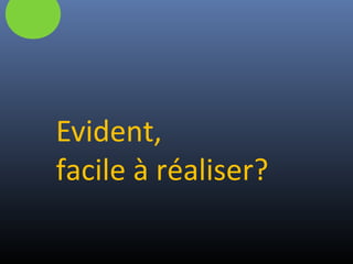 Evident,
facile à réaliser?
 